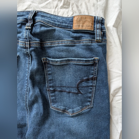 American eagle distressed next level stretch super hi-rise jeggings size 8 reg - Picture 4 of 6